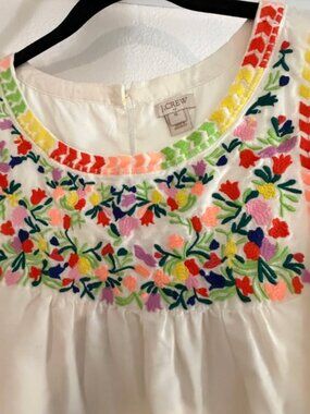 J.Crew Floral-Embroidered Sleeveless Dress